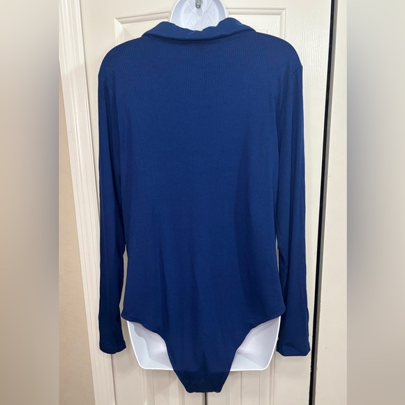 Violet & Roses Navy Blue Ribbed Bodysuit | Size 2X | NWT - Picture 2 of 8